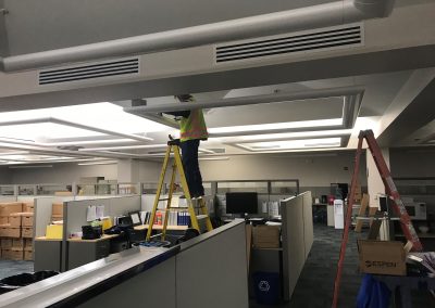 Man installing lighting